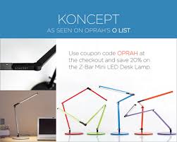 Koncept gravy 5h white and walnut swivel led wall sconce. Fresh For Fall From Oprah S O List Contemporary Lighting Retailer Lightology Offers 20 Off Koncept S Z Bar Mini Led Desk Lamp