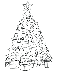 Colorful kid`s drawing of christmas tree with presents. 17 Christmas Tree Outline Clipart For Kids Download