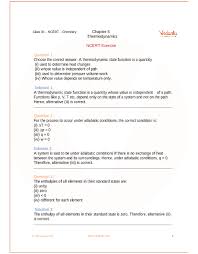 Ncert Solutions For Class 11 Chemistry Chapter 6 Thermodynamics Free Pdf