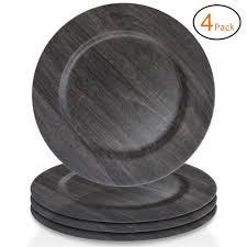Besides good quality brands, you'll also find plenty of discounts when you shop for charger plates during big sales. Chargeit By Jay Poplar Set Of 4 Faux Wood Round Melamine Charger Plates 13x13 Grey Dark Gray Buy Online In Bahamas At Bahamas Desertcart Com Productid 96515916