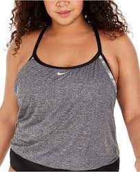 Nike Plus Size Texture Stripe Layered Tankini Top Reviews Swimsuits Cover Ups Plus Sizes Macy S Plus Size Tankini Tankini Top Tops