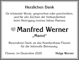Traueranzeigen von Manfred Werner