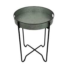 Rustic Galvanized Finish Metal Round Folding Tray Table Walmart Com Tray Table Round Metal Table Modern Style Furniture