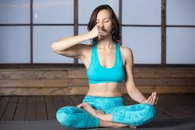 Yogi in meditative breath practice