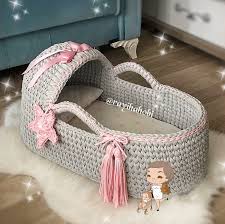 Quality natural fibres to keep babies safe and mum's happy. Baby Girl Bassinet Rayihahobi Foxyyarnco Tshirtyarn Access Crochet Baby Bassinet Baby Girl Bassinet Cross Stitch Crafts