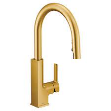 Browse 11,652 gold faucets kitchen on houzz you have searched for gold faucets kitchen ideas and this page displays the best picture matches we have for gold faucets kitchen ideas in may 2021. Moen One Handle Pulldown Kitchen Faucet Brushed Gold S72308bg Overstock 31628963