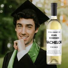 Bachelor Graduation Gift Funny Graduation Gift 2024 Wine Label Personalized  With Name Exam Passed Gift