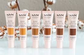 Scopri il nuovo fondotinta della collezione bare with me di nyx professional makeup: Nyx Bare With Me Tinted Skin Veil Makeup 12 Farben Tragebilder Innenaussen