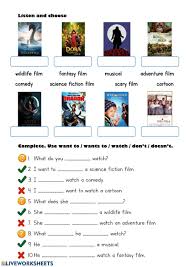 Types Of Films 1 Interactive Worksheet English As A Second Language Esl English As A Second Language English Lessons