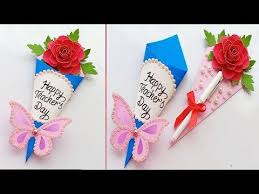 Homemade Birthday Gift For Teacher Diy Teacher S Day Pen Gift Card How To Make Teacher S Day Card Youtube In 2020 Teachers Day Card Teachers Diy Teachers Day Greeting Card