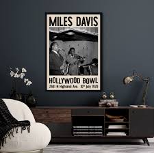 Miles vintage davis concert retro poster by threeampersands. Miles Davis Jazz Music Concert Poster Kuriosis Vintage Prints