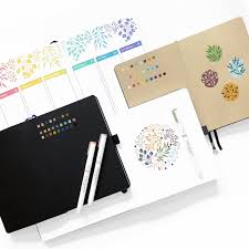 Acrylograph Pens Tropical Selection 0 7mm Tip Archer And Olive In 2021 Pens Markers Dot Grid Journal Bullet Journal Layout