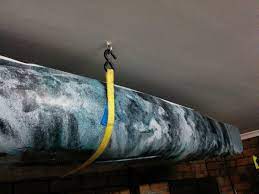 To store a kayak indoors: Options For Storing Kayak In Garage Canoe Ceiling Hoist Lift System