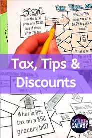 Tax Tips Discounts Math Activity In 2020 Maths Activities Middle School Math Games Middle School Middle School Math