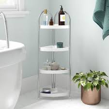 Great solution for saving space in each it features three shelves for cosmetics and bath accessories. Wayfair Basics 23cm W X 87cm H X 23cm D Free Standing Bathroom Shelves Reviews Wayfair Co Uk