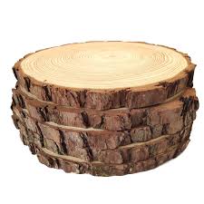 Natural Wood Slices Round Pine Wood Slabs 5 Pack Round Rustic Woods Slices 9 11 Rustic Tre Wood Slice Centerpieces Christmas Wood Crafts Rustic Wood Coasters