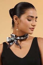 Buy Dusala India Soft Black Silk Scarves & Stoles