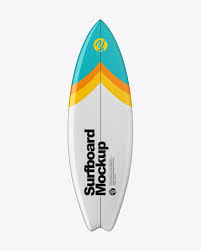 Surfboard Fishboard Mockup Front View In Packaging Mockups On Yellow Images Object Mockups