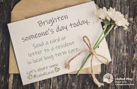 Send a card day 2020. Brighten Someone S Day Today Send A Card Or Letter To A Resident In Long Term Care United Way Of Bruce Grey