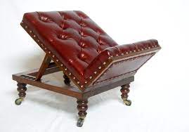 Late Victorian Mahogany Buttoned Leather Gout Stool Or Foot Stool Footstool Antique Chairs Stool