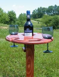Wine Glass And Bottle Holder Wine Table Outdoor Drink Holder Wine