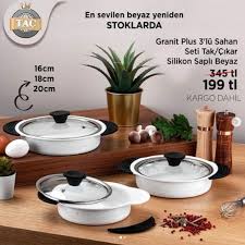 Granit Plus 3 Lu Sahan Seti Tak Cikar Silikon Sapli Beyaz Fiyati 2020 Masa Duzeni Ikramlar Taki