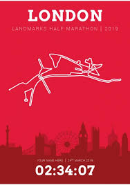 Download this premium vector about run marathon poster template, and discover more than 13 million professional graphic resources on freepik. London United Kingdom Landmarks Personalised Half Marathon Course Poster 2019