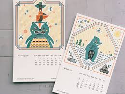 Folklore Calendar Letterpress Calendar Graphic Design Calendar Calendar Design