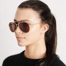 Shop +Beryll Wayne Gold Brown Pilot Sunglasses Online