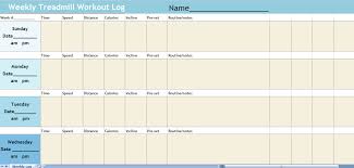 Treadmill Log Spreadsheet Treadmill Workout Log