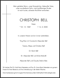 Helmholtzstraße 4 53123 bonn +49 228 97 84 30. Traueranzeigen Von Christoph Bell Ga Trauer De