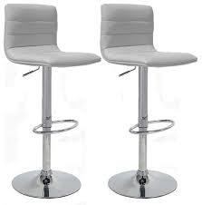 Pair Of Aldo Brushed Chrome White Bar Stools White Leather Bar Stools White Bar Stools Bar Stools