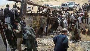افغانستان, afġānestān avɣɒnesˈtɒn), officially the islamic republic of afghanistan, is a mountainous landlocked country at the crossroads of central and south asia. Fiery Afghan Bus Crash Kills 45 Taliban Blamed