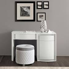 Minimal fresh stylish white or grey high gloss console table dressing table. Dario White High Gloss Midi Dressing Table Stool Lycroft Interiors
