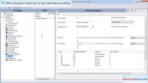 how to bar international calling on ip500v2 ip office