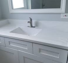 When you see the term integrated used in reference to a vanity top, it means the sink basin is already incorporated into the vanity top—either because it is molded into the countertop material itself (known as a fused sink), or is attached below the vanity top at the factory. Cultured Marble Kitchen Bath Center