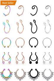 20pcs Women Nose Hoop Rings Septum Nose Hoop Nose Hoop Septum Piercing Jewelry