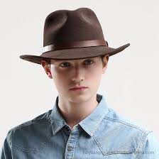 Bán chạy nhất 100% Len Black Color Big Size Western Cowboy Fedora Heats Men  có thắt lưng