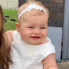 Baby Flower Hair Band for Baptism, Christening, off White Lace and Pearls  Headband for Flower Girls, New Baby Headband