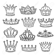 Hand Drawn Crowns King Queen Doodle Crown And Princess Tiara Royalty Free Cliparts Vectors And Stock Illustration Image 112775792 Silver crown with gemstones illustration, crown of queen elizabeth the queen m tiara, diamond birthday s, hair accessory, king png. hand drawn crowns king queen doodle crown and princess tiara