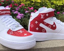 Black And Red Custom Air Forces Custom Snake Skin Nike Air Force 1 Mid Black White Etsy Nike Louis Vuitton Supreme Nike Air Force