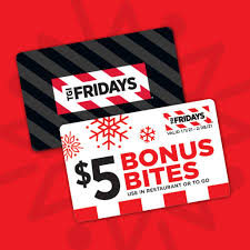 Choose from various denominations to create the perfect present for your gift tgi fridays gift cards have no dormancy fees and no expiration date! Tgi Fridays On Twitter Give Fun Get Fun Get A 5 Bonus Bites Card For Every 25 You Spend On Fridays Gift Cards Https T Co Zoiwdppoul While Supplies Last Offer Ends 12 31 20