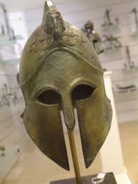 Replica Of An Ancient Greek Helmet In The Plaka Athens Greece By Richard Nowitz From Allposters Com Greek Helmet Ancient Armor Ancient