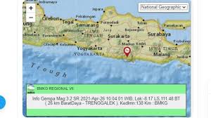 Gempa bumi dalam pada umumnya tidak terlalu. Baru Saja Gempa Terjadi Di Trenggalek Jatim Pusat Gempa Di Darat Dekat Pantai Tadi Subuh Di Bantul Tribun Jabar