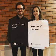 The white cards are the answers. Cards Against Humanity Halloween Costume Cards Against Humanity Costume Halloween Hacks Halloween Party