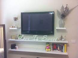 Aeon stands and mounts, swiveling tv wall mount with two shelves. Tv Wall Mount Ideas 14 Simple And Modern Tv Wall Mount Ideas For Living Room Awesome Place Of Televisi Floating Shelves Living Room Tv Shelf Ideas Tv Shelf