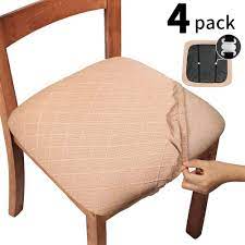 If you are not satisfied with the option dining chair cushion covers, you can find other solutions on our website. Gute Chair Seat Covers With Elastic Ties And Button Stretch Jacquard Dining Room Chair Upholstered Cushion Cover Removable Office Computer Chair Seat Protectors Set Of 4 Rhombic Camel Buy Online In