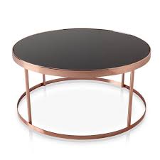 The metallic rose gold finish, trend 2019/2020, gives shine to moka, in a play of reflections of light always different. Furniture Of America Vida Modern Glass Top Coffee Table In Rose Gold And Black Ynj 16901c17
