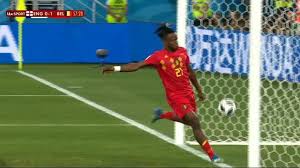 World Cup 2018 Belgium Striker Michy Batshuayi Slaughtered On Social Media After Booting Ball In Own Face While Celebrating Opening Goal Against England