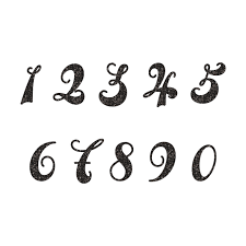 おしゃれで目立つ 数字 ナンバー スタンプ 白黒 フリーイラスト レタリングアルファベット 落書き風レタリング クリエイティブなレタリング